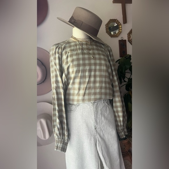 AVA & VIV plaid puff sleeve blouse Women’s SIZE 1X New with tags fall - Picture 1 of 10